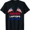 Funny Biden Laptops Matter Cool USA Flag Anti Joe Biden T-Shirt