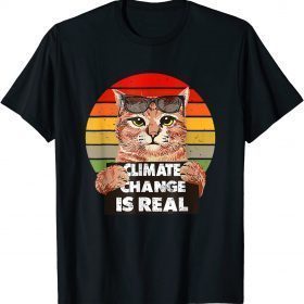T-Shirt Science Earth Day Climate Change Vintage Funny Cat Mom Dad