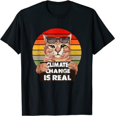 T-Shirt Science Earth Day Climate Change Vintage Funny Cat Mom Dad