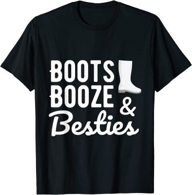 Boots Booze & Besties Nashville Girl Getaway Trip Tee Shirt