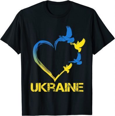 2022 Ukraine Flag Heart Vintage Ukrainian Lovers Ukraine TShirt