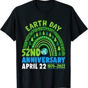 Earth Day 2022 Rainbow Trendy 52nd Anniversary Kid Men Women Official T-Shirt