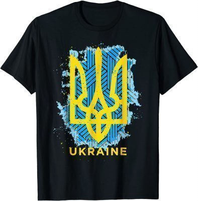 2022 UKRAINE FLAG SYMBOL, Ukraine Flag and Trident Ukrainian Classic T-Shirt