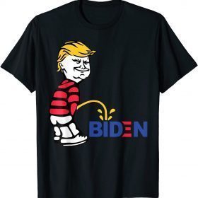 Funny Trump Peeing on Biden Pissing Anti Biden Pro Trump T-Shirt