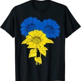 Peace in Ukraine Sunflower for Women Ukrainian Flag Shirt