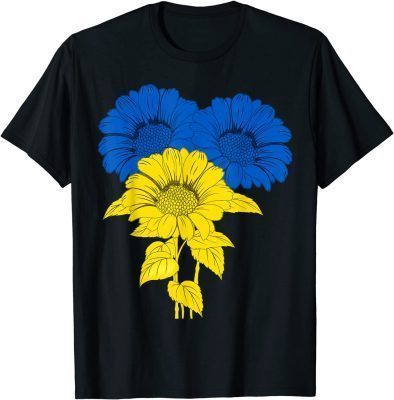 Peace in Ukraine Sunflower for Women Ukrainian Flag Shirt