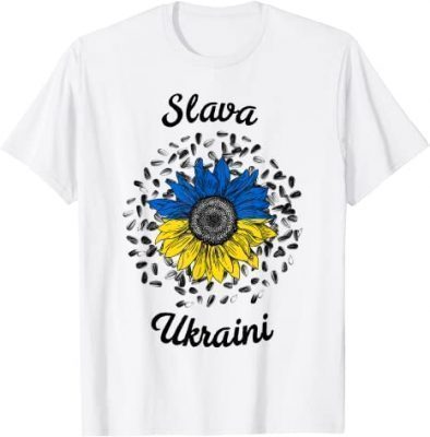 Slava Ukraini Sunflower Ukrainian Flag I Stand With Ukraine 2022 T-Shirt