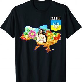 T-Shirt 5.11 Ukraine Shirt Flag Map Zelensky Support Beauty Ukraine