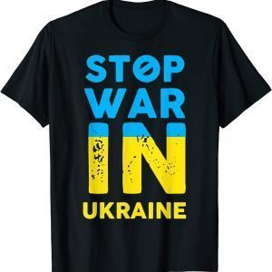 TShirt Stop War In Ukraine Stop Russian Attacks Ukraine Flag Women