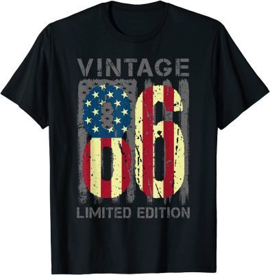 Funny 36 Years Old Vintage 1986 36th Birthday Decoration Men Women T-Shirt