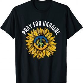 Support Ukraine Stand I With Ukraine Sunflower Flag America T-Shirt