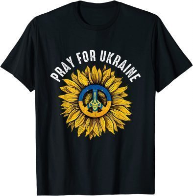 Support Ukraine Stand I With Ukraine Sunflower Flag America T-Shirt