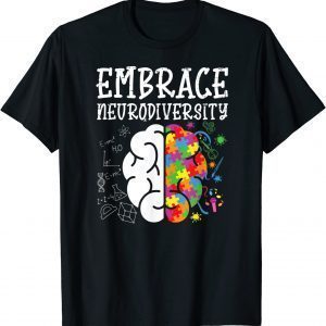 T-Shirt Embrace Neurodiversity Autism Awareness Men Women Kids