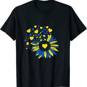 Classic Support Ukraine Sunflower Ukrainian Flag Heart Mens Womens Shirt