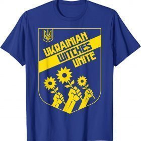 T-Shirt Ukraine Shield Sunflower Ukrainian Witches Unite with Symbol