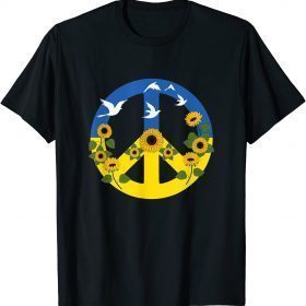 2022 Sunflower Ukrainian Flag I Stand With Ukraine Ukraine Peace T-Shirt