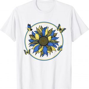 Ukraine Flag Sunflower Butterflies TShirt