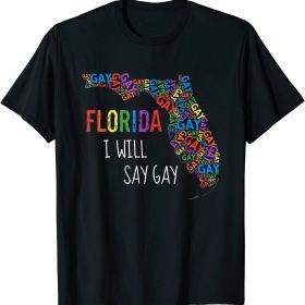Funny Florida Gay I Will Say Gay Say Love Proud LGBTQ Gay Rights T-Shirt