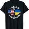 T-Shirt Support Ukrainian American USA Flag I stand with ukraine Ukraine Strong, Peace Ukraine