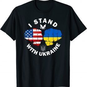 T-Shirt Support Ukrainian American USA Flag I stand with ukraine Ukraine Strong, Peace Ukraine