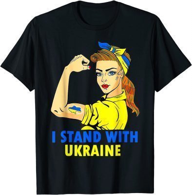 Official Support Ukraine I Stand With Ukraine Ukrainian Flag T-Shirt