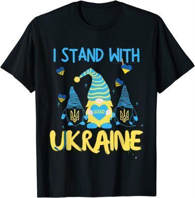 2022 Gnome Support Ukraine I Stand With Ukraine Ukrainian Flag Classic TShirt