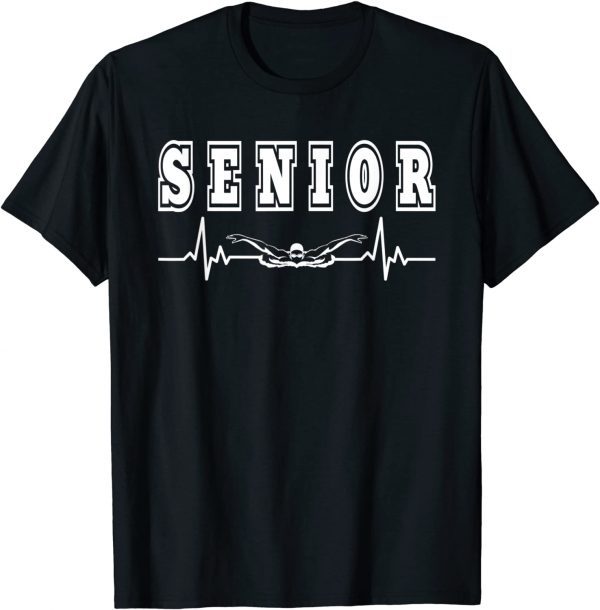 T-Shirt Senior Swimmer Swim Team Member Swimming Heartbeat