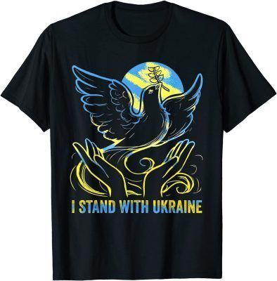 Official Support Ukraine I Stand With Ukraine Bird of Peace Tee Shirts