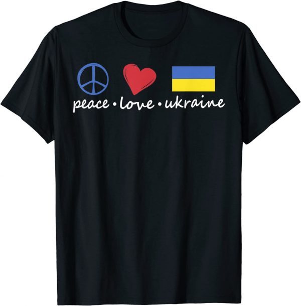 T-Shirt Peace, Love, Ukraine Ukrainian Flag I stand with Ukraine