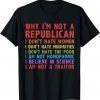 Why I'm Not A Republican I Don't Hate Women Official T-Shirt