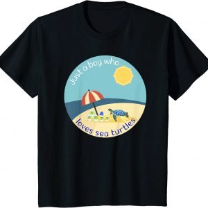 Kids Cute "Just A Boy Who Loves Sea Turtles" Ocean Life for Kids Funny T-Shirt