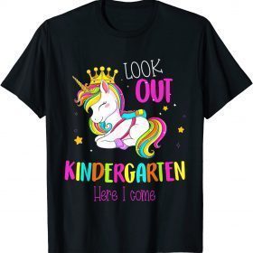 Back To School Look Out Kindergarten Here I Come Unicorn Kid Classic T-Shirt