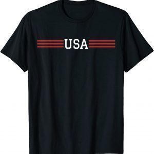 USA American Flag on Back Patriotic T-Shirt