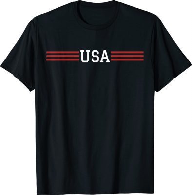 USA American Flag on Back Patriotic T-Shirt