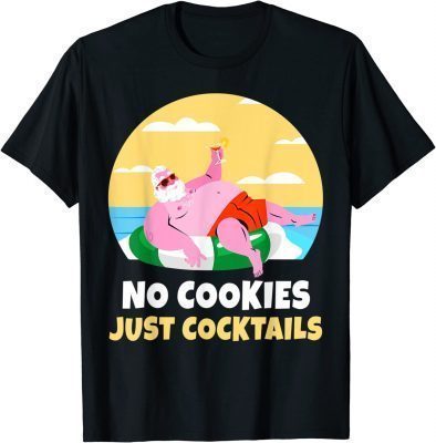 Santa Summer Christmas In July Xmas Cocktail Beach Gift T-Shirt