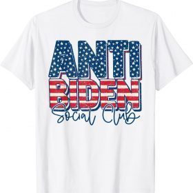Retro US Flag Anti Biden Social Club Conservative Patriotic 2022 T-Shirt