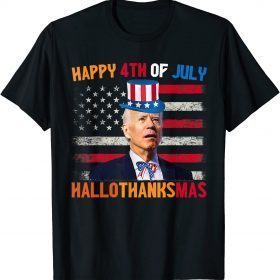 Funny Joe Biden Happy 4th Of July Hallothanksmas Holidays T-Shirt