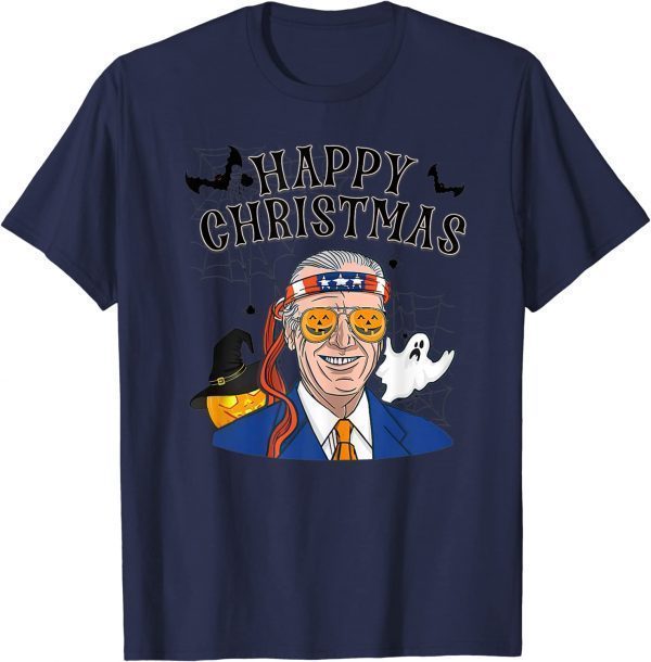 T-Shirt Happy Christmas Halloween Jokes Pumpkin Boo Funny Joe Biden