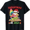 T-Shirt Christmas In July Santa Tie Dye Summer Surf Surfing Surfer