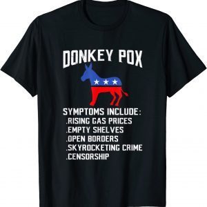 T-Shirt Donkey Pox Conservative Republican Anti Biden Donkeypox