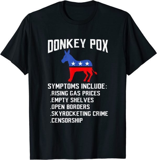 T-Shirt Donkey Pox Conservative Republican Anti Biden Donkeypox