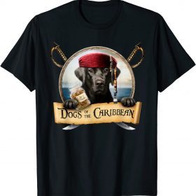 Official Dogs of the Caribbean - Cute Black Labrador Pirate T-Shirt