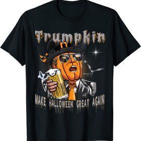 Trumpkin Drinking Beer Make Halloween Great Again Tee Shirts