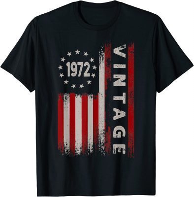 50 Year Old Gifts Vintage 1972 American Flag 50th Birthday Tee Shirts