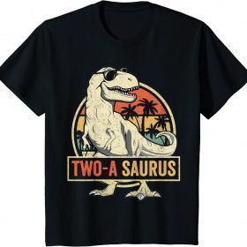 Kids Two a Saurus Birthday T Rex 2 Year Old Dino 2nd Dinosaur T-Shirt
