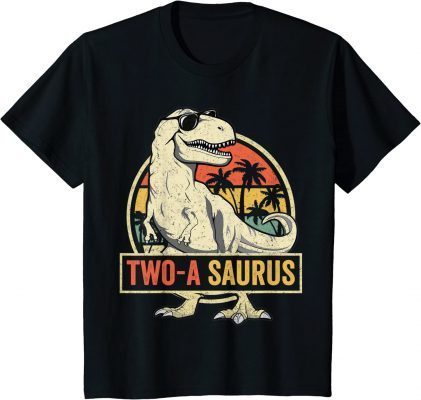Kids Two a Saurus Birthday T Rex 2 Year Old Dino 2nd Dinosaur T-Shirt