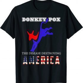 2022 Donkey Pox The Disease Destroying America Funny Donkeypox T-Shirt
