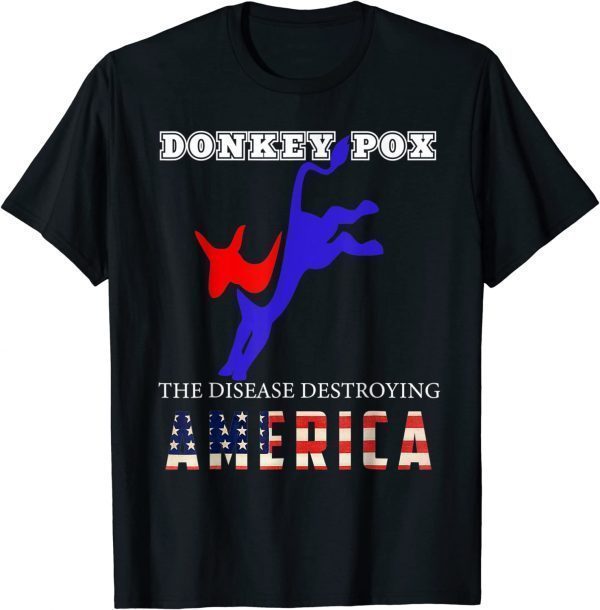 2022 Donkey Pox The Disease Destroying America Funny Donkeypox T-Shirt