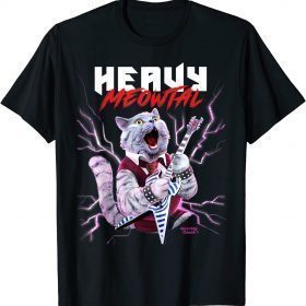 Heavy Meowtal Cat Playing Metal Guitar Funny Shirt