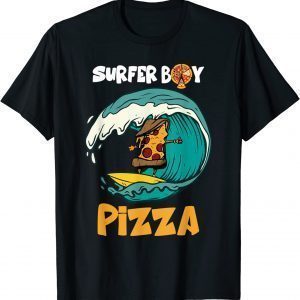 Funny Surfer Boy For Who Love Surfing And Eat Pizzas Summer T-Shirt
